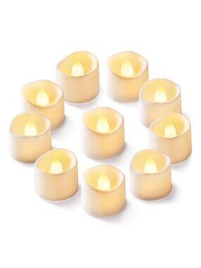 Flameless LED Tea Light Candles Warm White Flickering Battery Operated Decor